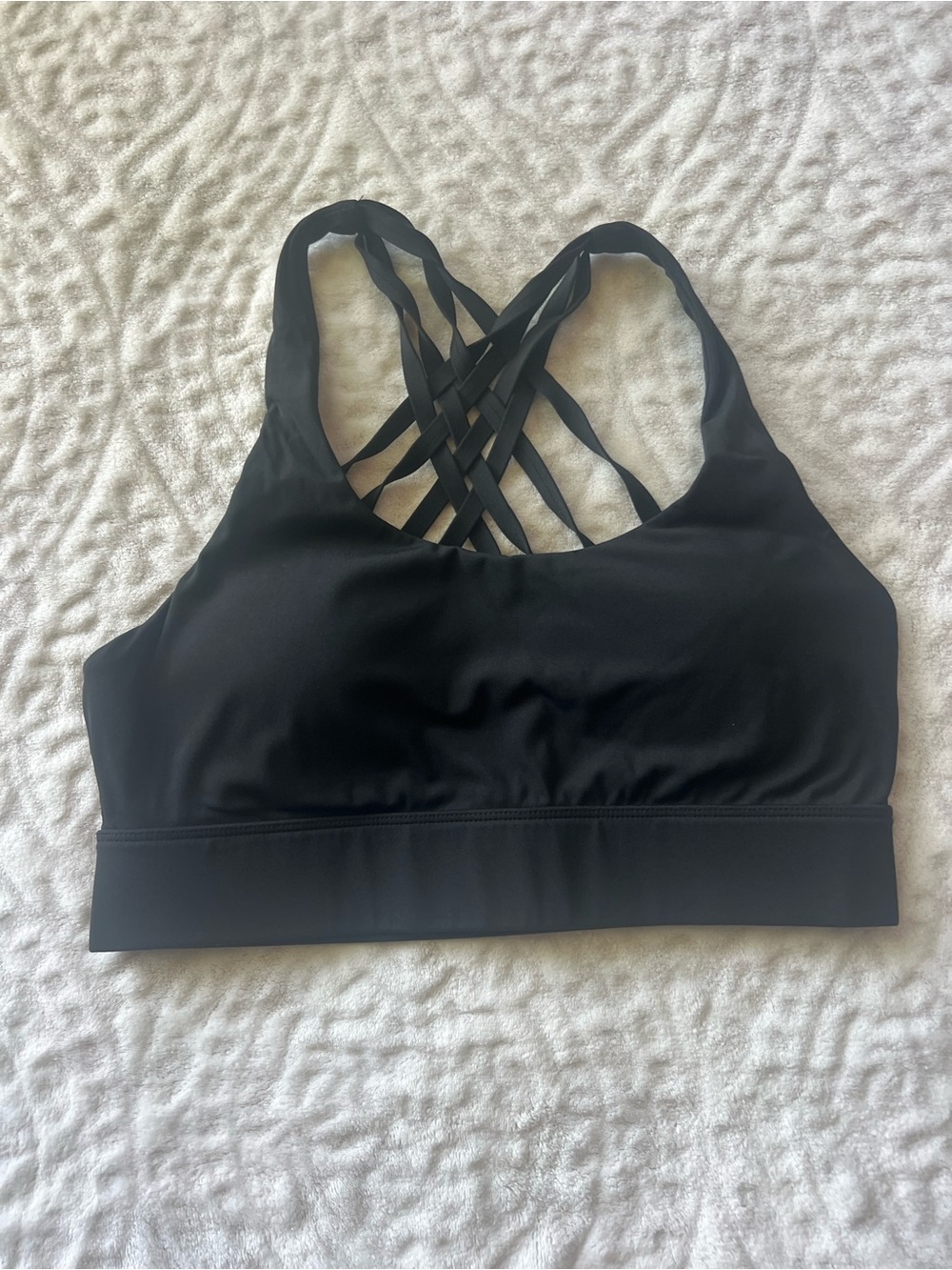 Zyia Black Strappy Back Sports Bra Women’s Medium Low Impact Yoga Activewear